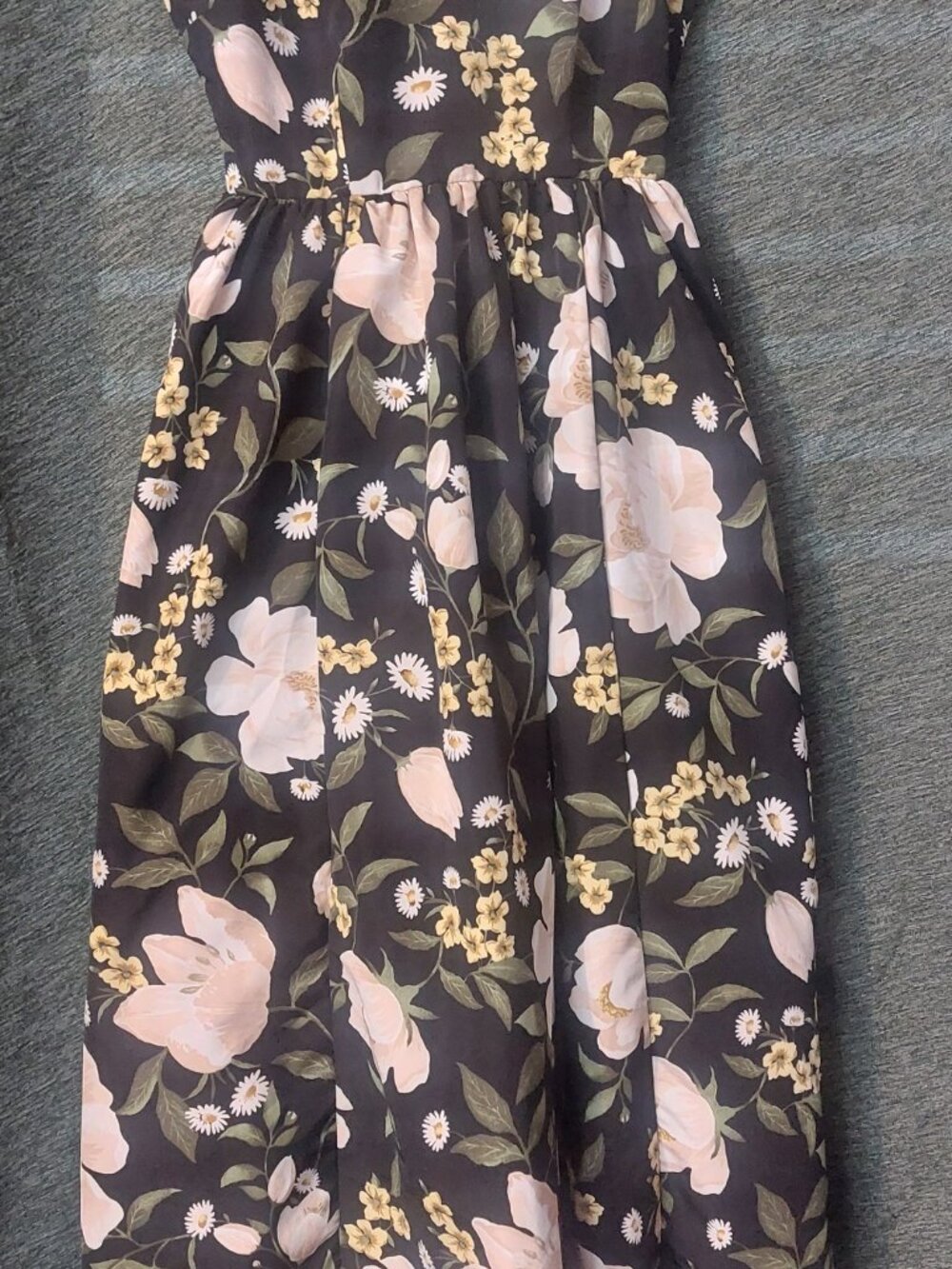 The Occasion by Old Navy Fit & Flare Sleeveless Taffeta Midi Dress Floral S - Picture 2 of 4